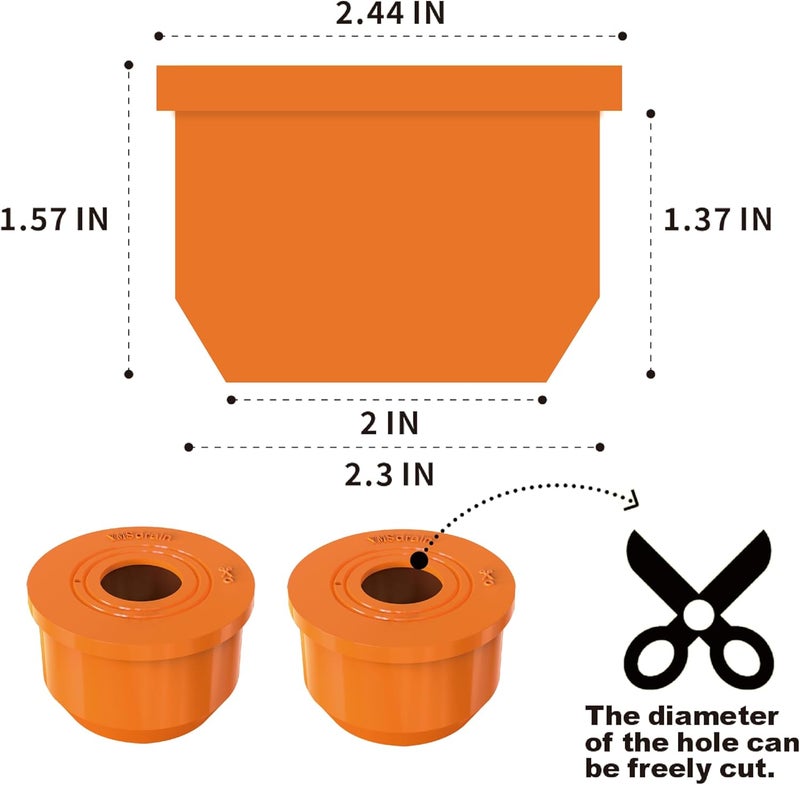 YMSDrain YMS Washing Machine Drain Outlet Plug, Silicone Sealing Plug for 1" ~ 1 1/2" Inlet Pipe, Durable & Easy to Install, Sewer Seal Coupler for Washing Machine Box (2.3" Outlet) - Image 4
